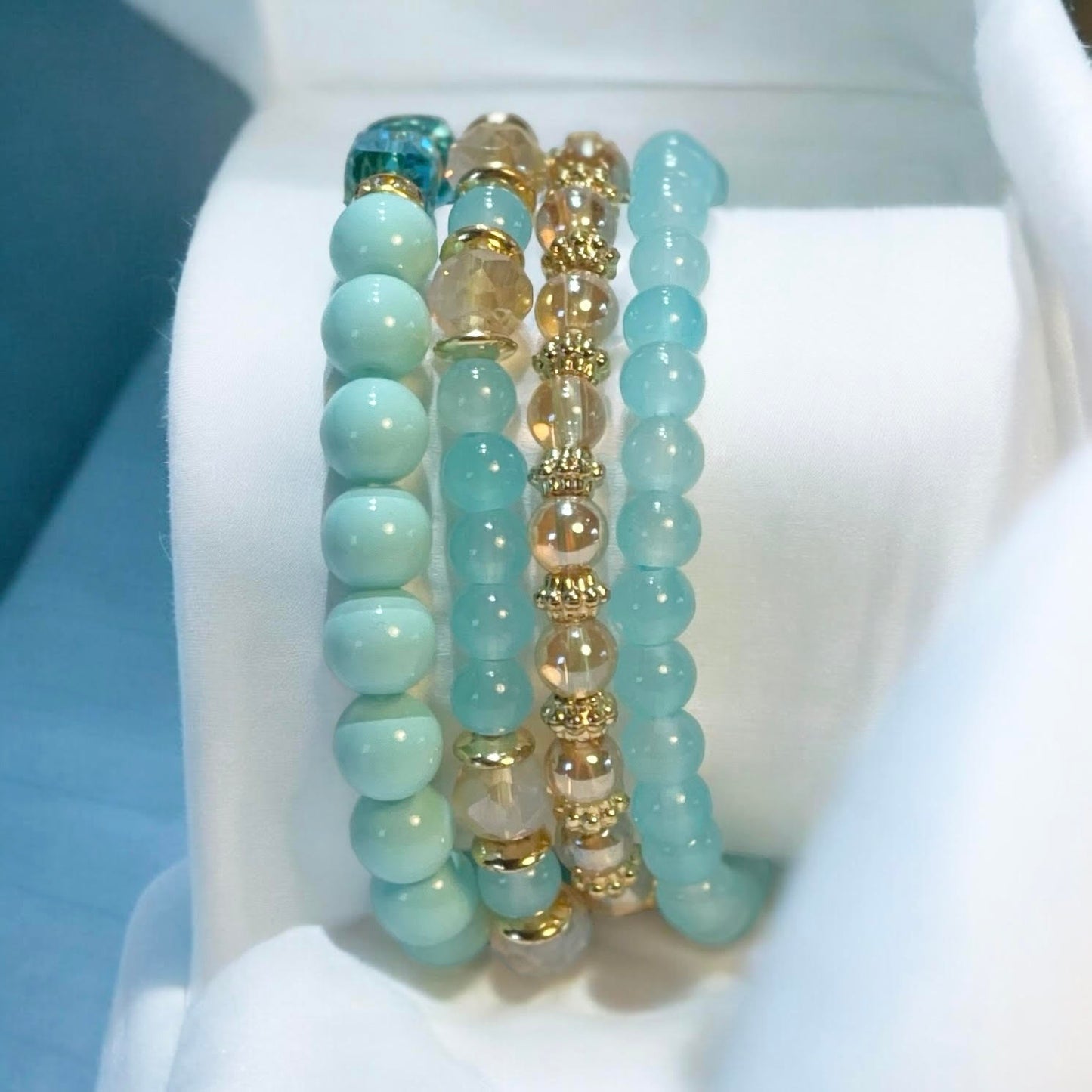 Light Blue Beaded Bracelet