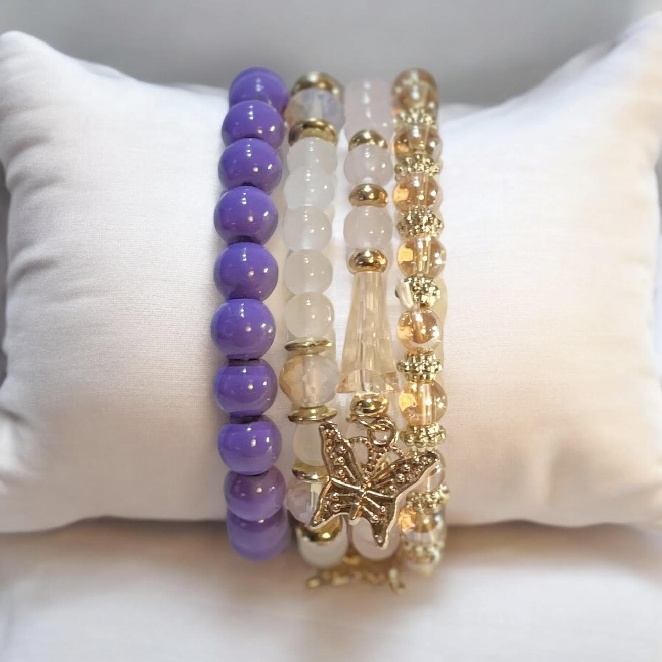 Purple and Blue Crystal Bracelets