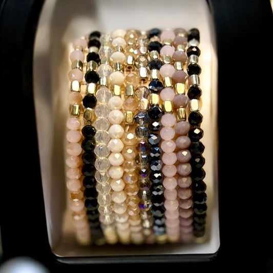 Muave Crystal Beaded Bracelets