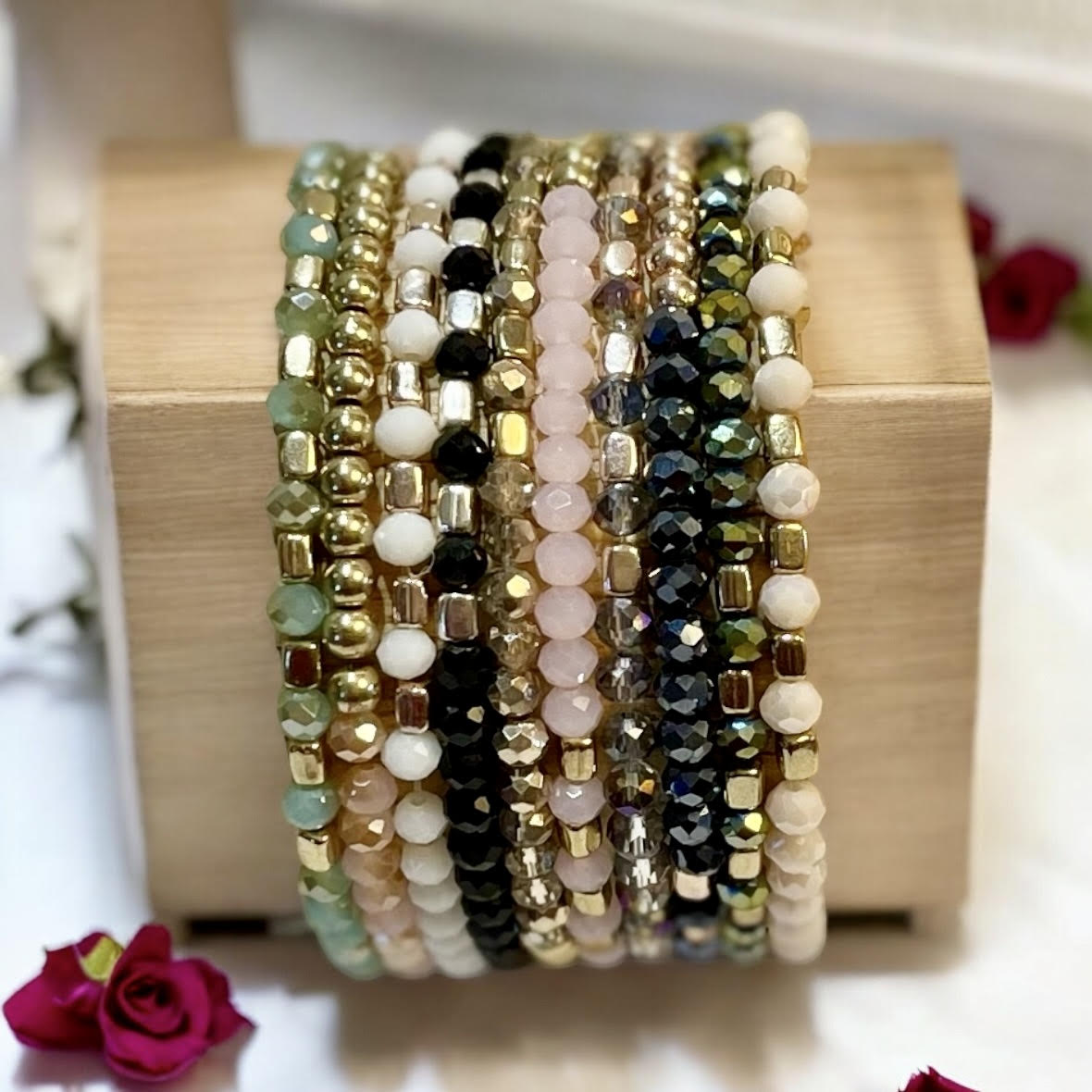 Autumn Colors Crystal Beaded Bracelets