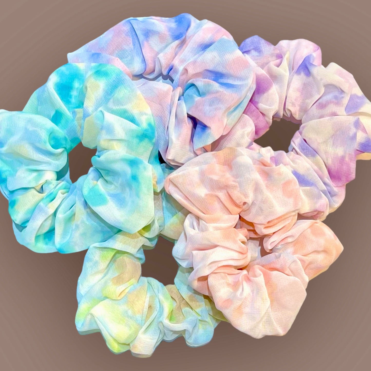 Tie Dye Chiffon Scrunchies