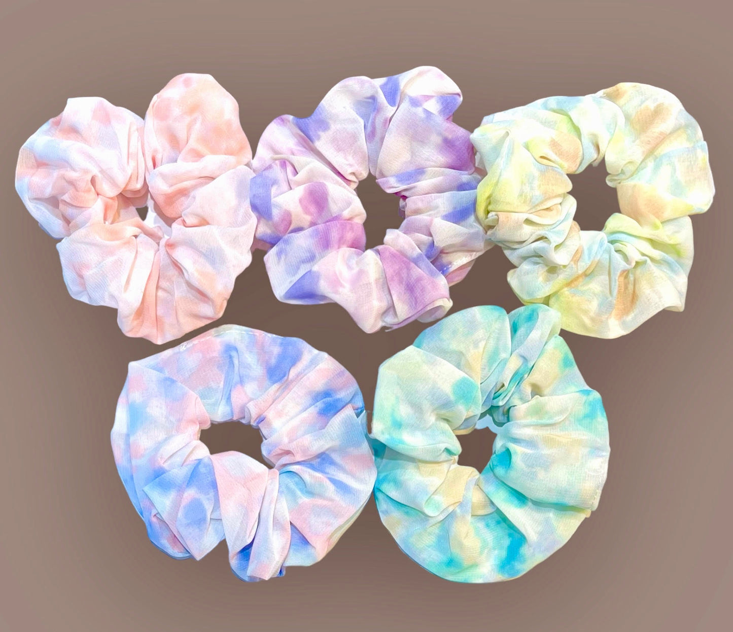 Tie Dye Chiffon Scrunchies