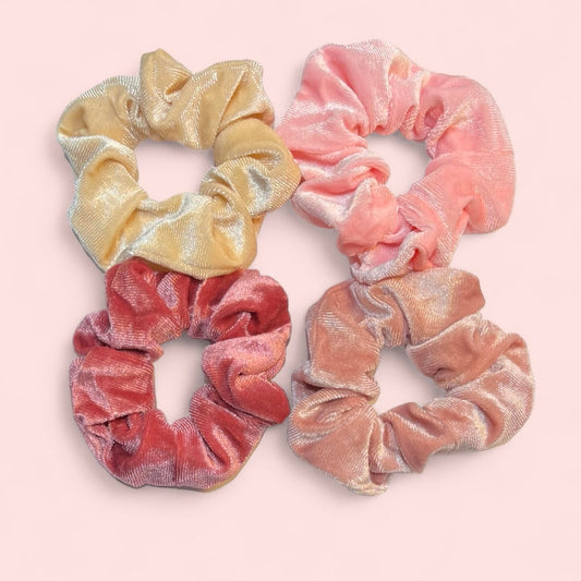 Pink Velvet Scrunchies