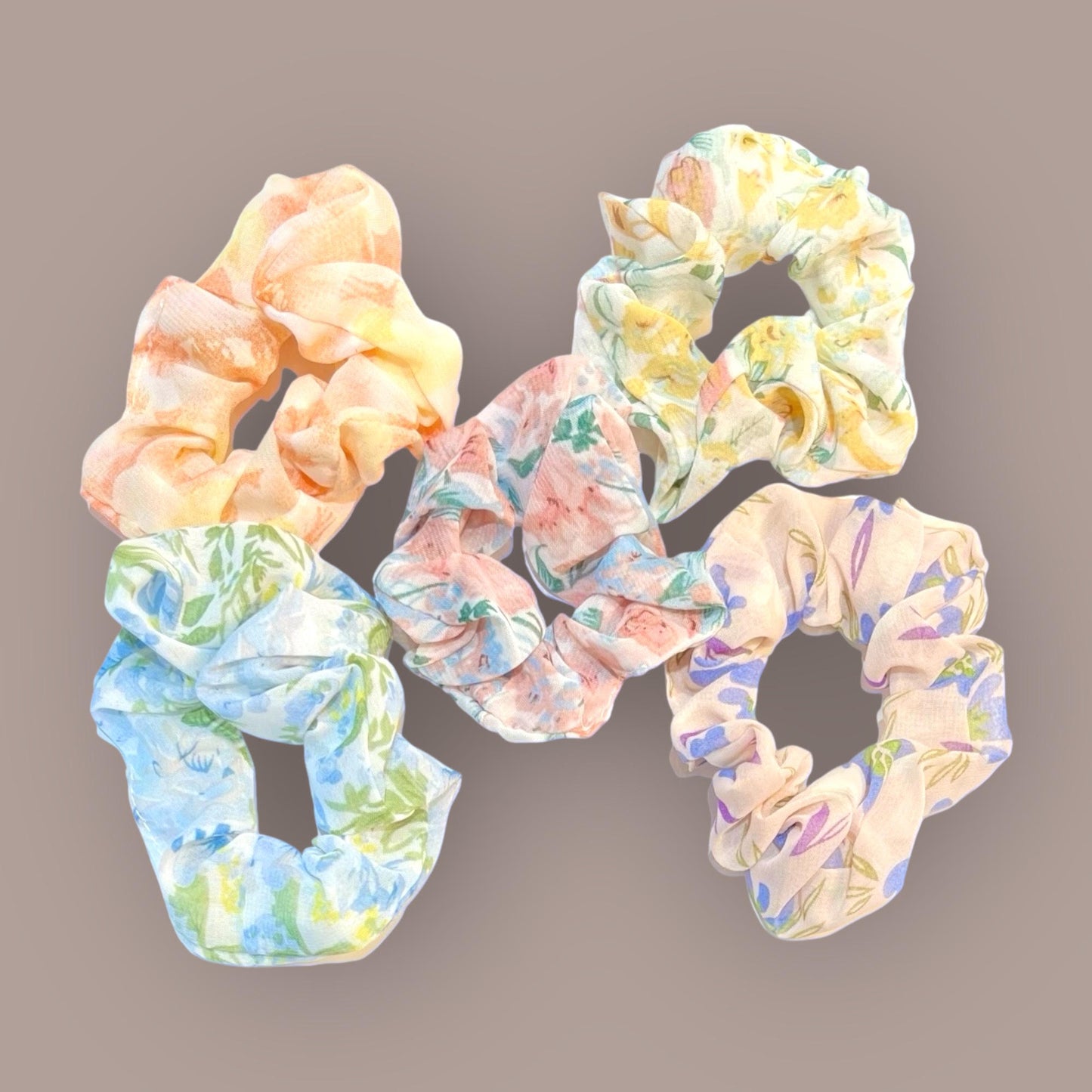 Tie Dye + Floral Scrunchies