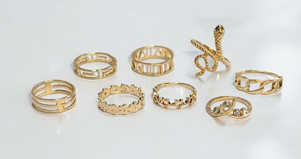 Egyptian Design Alloy Rings