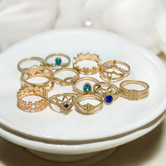 Sapphire + Topaz Alloy Rings